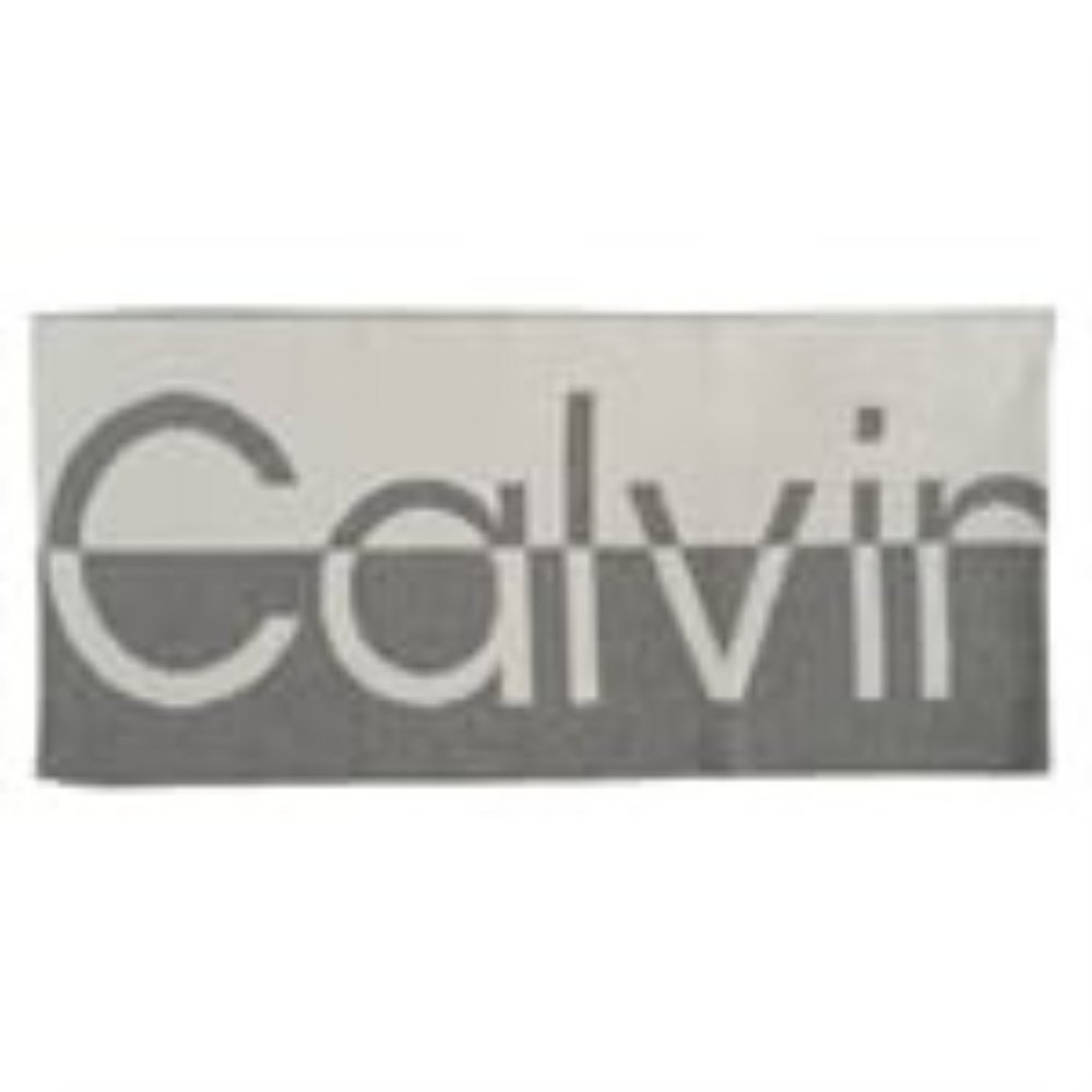 Calvin Klein Logo Infinity Scarf NWOT Grey/White